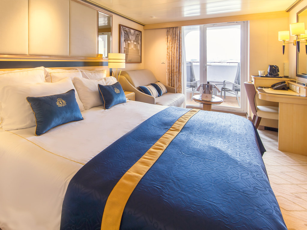 Queen Mary 2 - Britannia Kabine mit stahlummanteltem Balkon