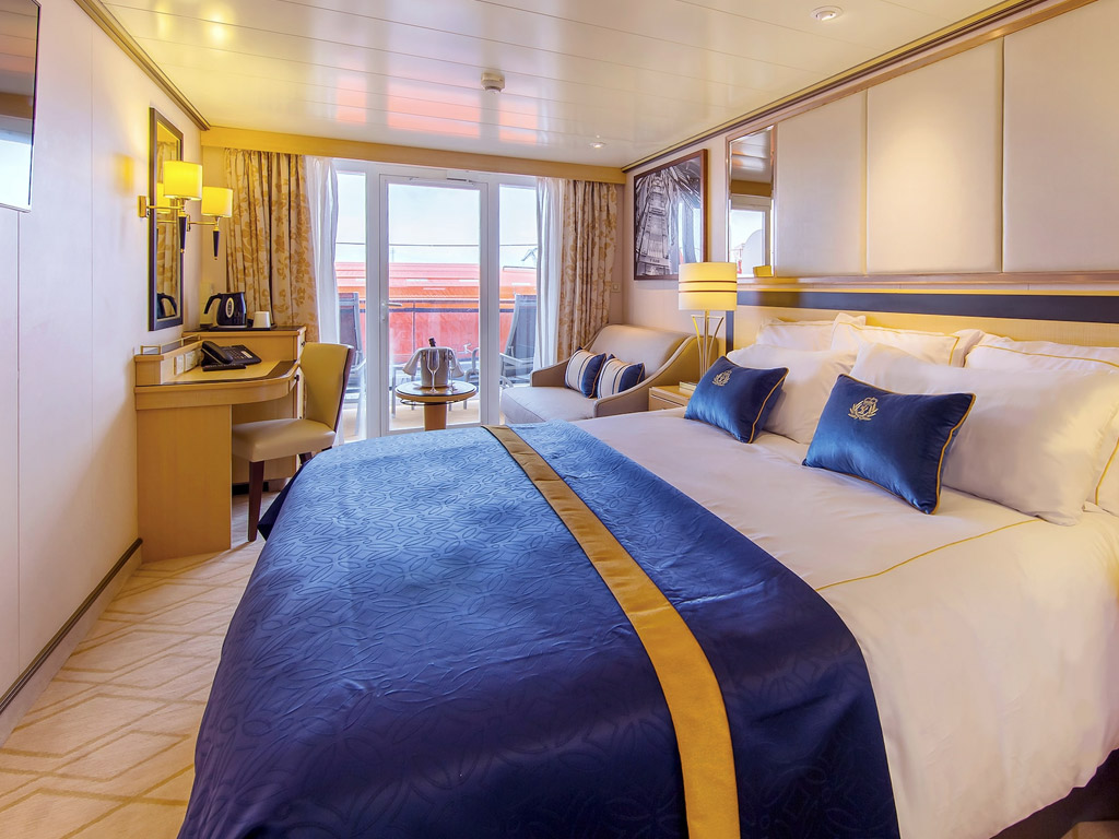 Queen Mary 2 - Britannia Balkonkabine mit Sichtbehinderung