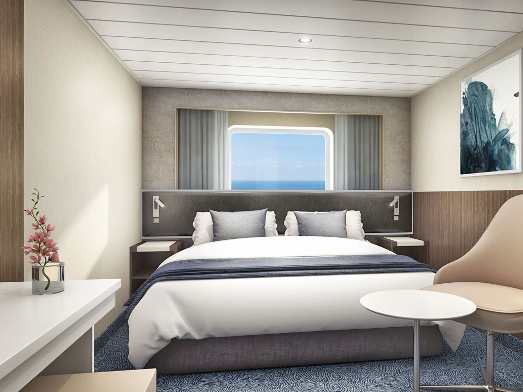 Norwegian Spirit - Familien Außenkabine mit Fenster (nicht zu öffnen) oder Bullauge (nicht zu öffnen)