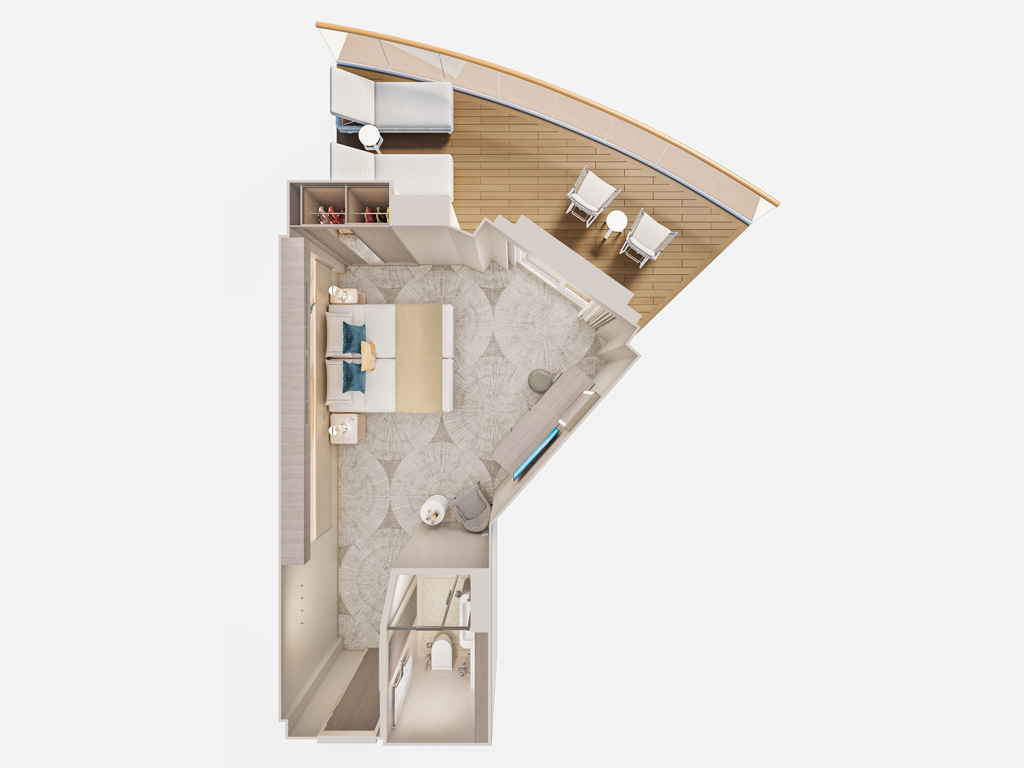 Norwegian Prima - Suite mit Balkon am Heck