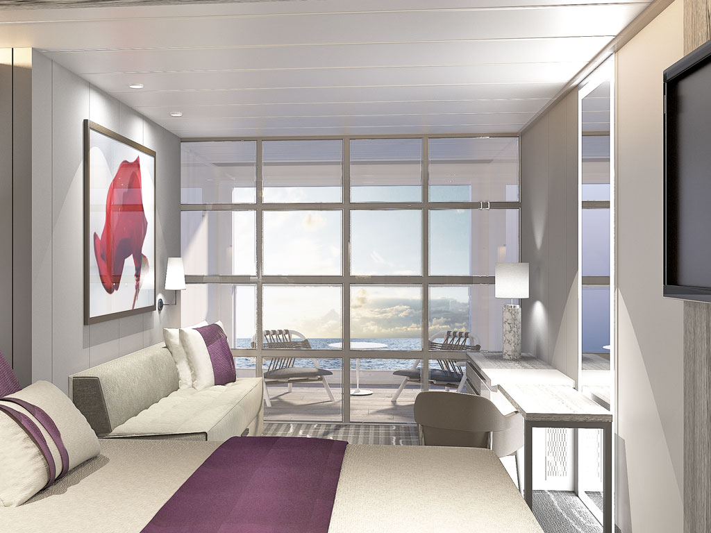 Celebrity Ascent - AquaClass Kabine mit Infinite Veranda und absenkbarer Fensterfront