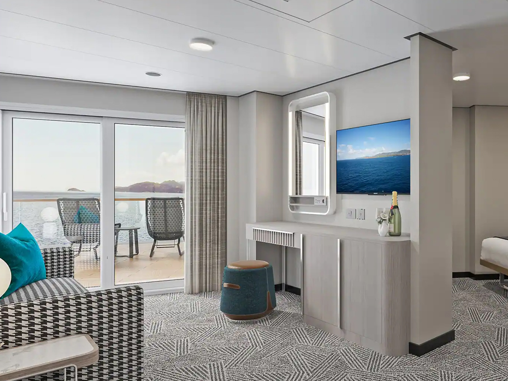 Norwegian Aura - Suite mit großem Balkon am Heck