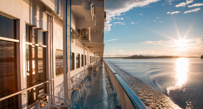 Panoramadeck auf der MS Scholochow