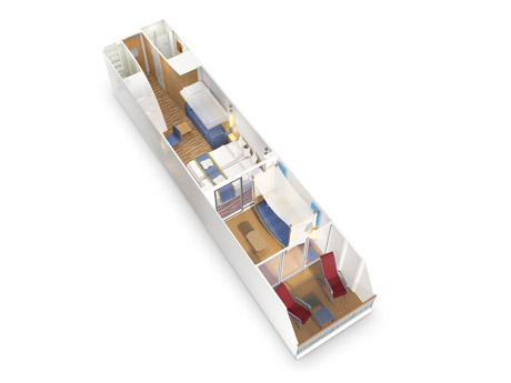 Visualisierung Verandakabine Deluxe mit Lounge Hyperion-Klasse