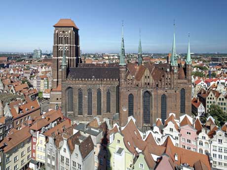 Blick über die Dächer von Danzig