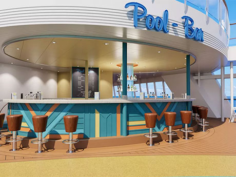Poolbar auf den Schiffen