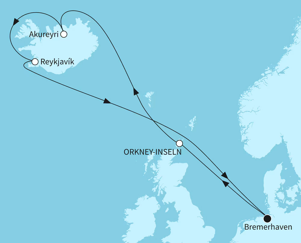 Routenbeispiel: Islands Naturwunder