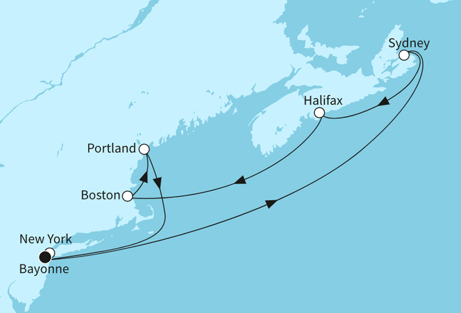 Routenbeispiel: Neuengland und Kanada - ab/bis Bayonne
