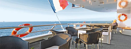 Terrasse auf der MS Gérard Schmitter