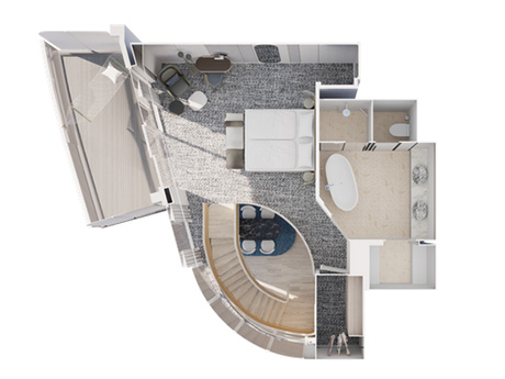 Grundriss Große Freiheit Suite obere Etage