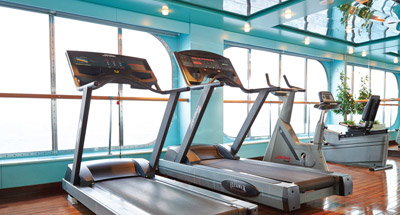 Fitnessbereich an Bord der MS Hamburg