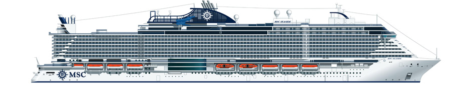 Schiffsquerschnitt MSC Seaside