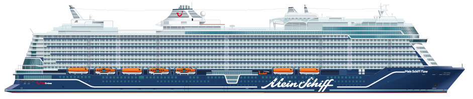 Schiffsillustration Mein Schiff Flow