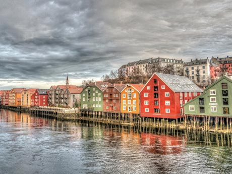 Holzhäuser in Trondheim