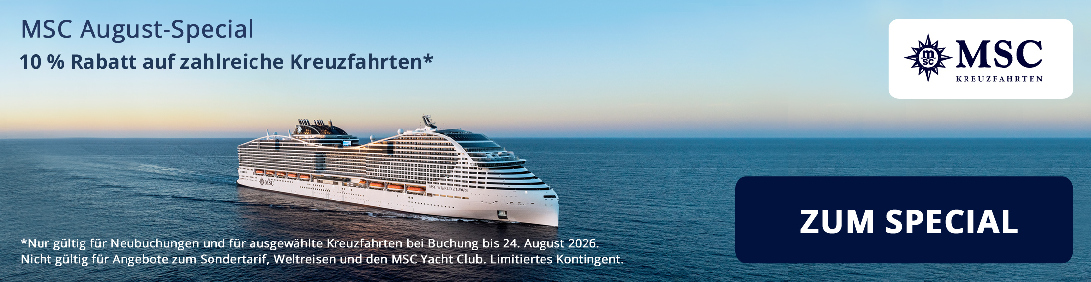 Mobiler Werbebanner für das MSC August-Special